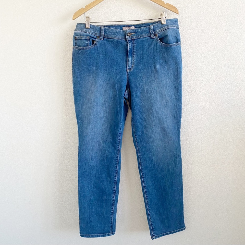 Chico’s Medium Wash High Rise Skinny Crop Jeans 2.5 Ankle Large